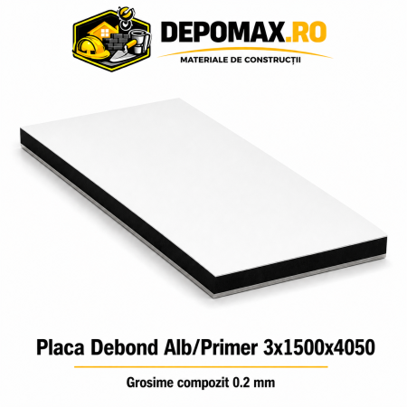 Placa BOND alb/primer 3mm, 1500x4050mm, aluminiu 0.2mm